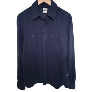The North Face Long Sleeve Button Up Shirt Mens Small Navy Casual Outdoor